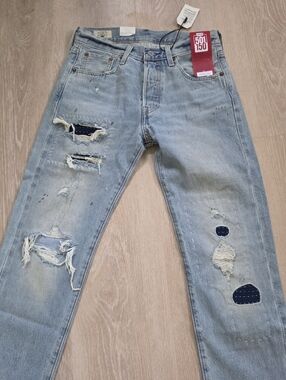 Levis 501 150 Anniversary Redline Selvedge Jean Distressed Men Size 29x34